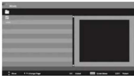 Screenshot of a software interface with menu bar, toolbar, and a preview pane showing a dark rectangle.