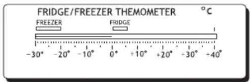 FRIDGE/FREEZER THEMOMETER °C FREEZER FRIDGE -30° -20° -10° 0° +10° +20° -30° +40°