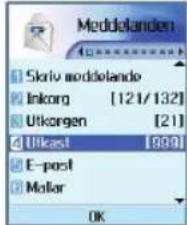 Meddelanden Skriv moddelande Inkorg [121/132] Utkorgen [21] Ulkast [999] E-post Molar OK