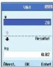Uikt 20 20 Resultat kg 8.82 Afterst. OK Enhet