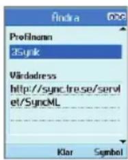 Andra Profinam 3Synk Värdadress http://sync Ireland/Sei/ervi el/SynoML Klar Symbol
