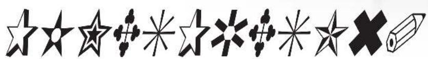 Image displaying eight star and pencil icons in a row, including stars, stars, stars, stars, and a pencil.