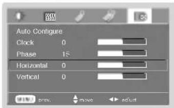 Auto Configure Clock 0 Phase 15 Horizontal 0 Vertical 0