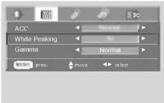 ACC White Peaking Gamma Normal prev. move select