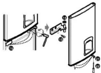 Diagram showing a mechanical assembly with numbered components, likely illustrating a turning or mounting process.