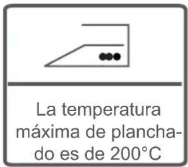 La temperatura máxima de plancha- do es de 200°C