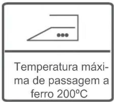 Temperatura máxima de passagem a ferro 200°C