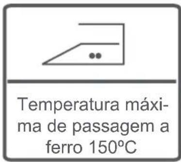 Temperatura máxima de passagem a ferro 150°C