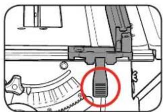 Technical diagram showing mechanical assembly with a highlighted component and measurement scale
