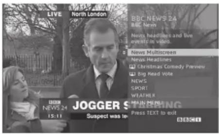 LIVE North London BBC NEWS 24 BBC News News headlines and live events in video. News Multiscreen News Headlines Christmas Comedy Preview Big Read Vote NEWS SPORT WEATHLR MAIN MENUING 15:11 JOGGER S Suspect was le- Press TEXT to exit