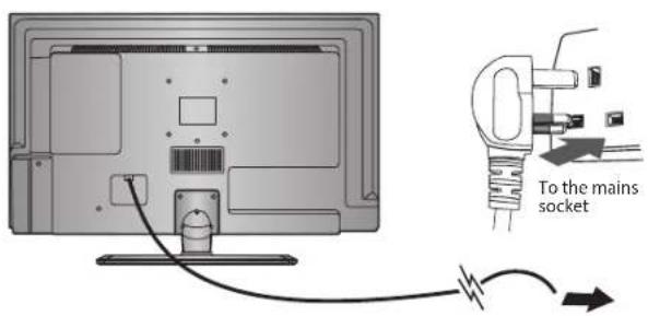 To the mains socket