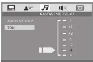 NASTAVENIE ZVUKU AUDIO VÝSTUP TÓN # +4 +2 0 -2 -4 b