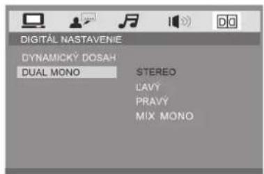 DIGITAL NASTAVENIE DYNAMICKY DOSAH DUAL MONO STEREO LAVY PRAVY MIX MONO