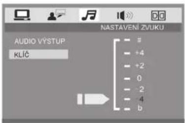 NASTAVENÍ ZVUKU AUDIO VÝSTÚP KLÍČ # +4 +2 0 -2 -4 b