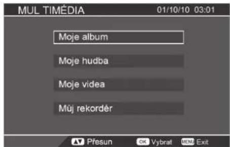 MUL TIMÉDIA 01/10/10 03:01 Moje album Moje hudba Moje videa Múj rekordér
