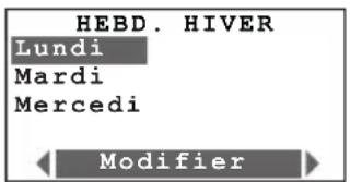 HEBD. HIVER Lundi Mardi Mercedi Modifier