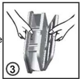 Illustration of hands holding a metallic object with a numbered label (3) in the corner, no text or symbols present.