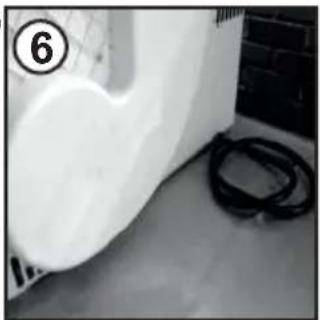 Close-up of a white cylindrical object with a black cable and number 6 circled in the corner.