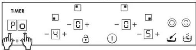TIMER P O - 4 + - 0 + - 0 + - 5 + ①