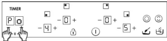 TIMER P O - 4 + - 0 + - 0 + - 5 + ① ⑧