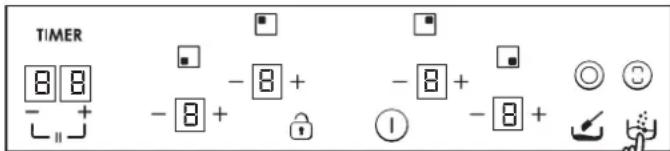 TIMER 8 8 - + - 8 + - 8 + ① - 8 + Ⓞ ②