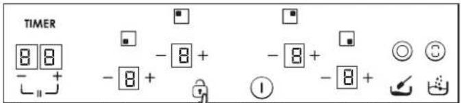 TIMER 8 8 - + - 8 + - 8 + - 8 + ① ②