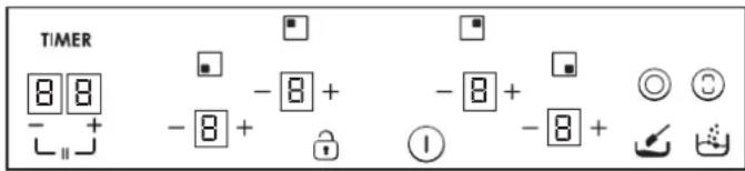 TIMER 8 8 - + - 8 + - 8 + - 8 + ① + - 8 + Ⓞ Ⓤ