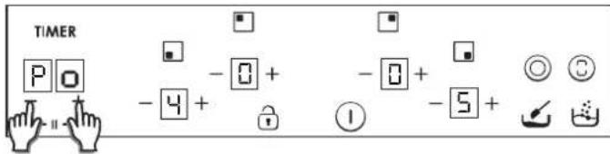 TIMER P O - 4 + - 0 + - 0 + - 5 + ①