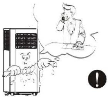 Cartoon illustration showing a person talking on the phone while watching a device with a monster, and another character reacting with surprise or alarm.