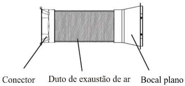Conector Duto de exaustão de ar Bocal plano