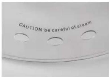 CAUTION: be careful of steam