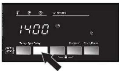 Selections 1400 Temp. Spin Delay Pre Wash Start / Pause