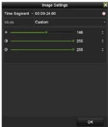 Image Settings Time Segment 00:00-24:00 Mode Custom 146 255 255 OK