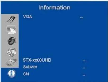 Information VGA STX-xx00UHD SubVer SN
