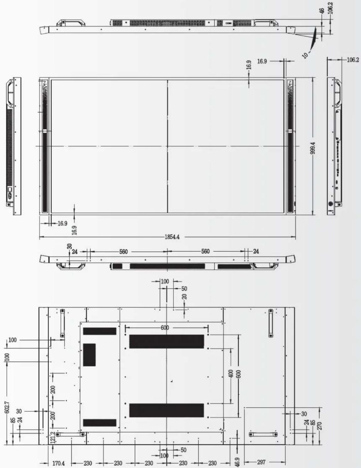 Legamaster XTX-7500UHD - 13.1.DIMENSIONS - 1