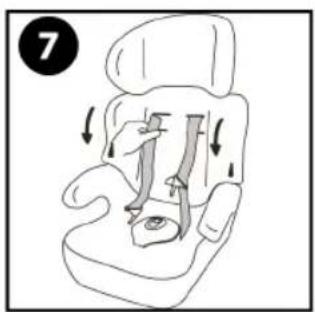 Line drawing of a car seat with arrows indicating movement or force (no text or symbols)