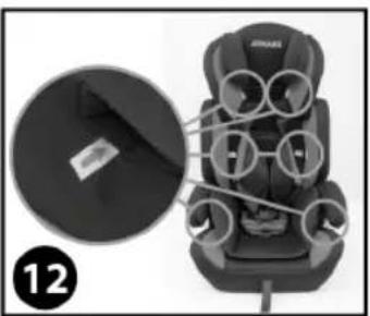 Close-up of a car comfort seat with a magnified inset showing the seat design (no text or symbols visible)