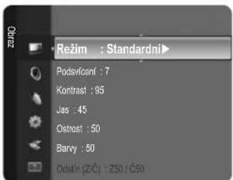 Režim : Standardni Podsvčaní : 7 Kontrast : 95 Jas : 45 Ostrost : 50 Barvy : 50 Odat' (2/6) : 250 / Č50