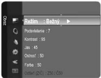 Režim : Bežný Podvietenje : 7 Kontrast : 95 Jas : 45 Ostrošť : 50 Farba : 50 Odler (2ČI) : 250 / Č50