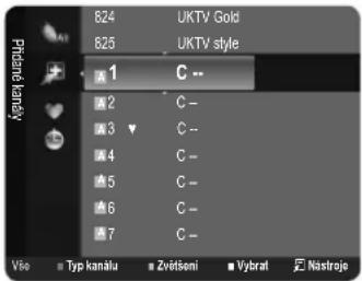 824 UKTV Gold 625 UKTV style Přížnost kanévy 1 C -- 2 C - 3 C-- 4 C - 5 C - 6 C - 7 C - Vše Typ kanálu Zvěršení Vybrat Nástroje