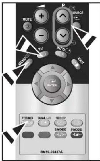 MUTE + - TV INFO EXIT TTC/MIX DUAL I-II SLEEP S.MODE PMODE BN59-00437A