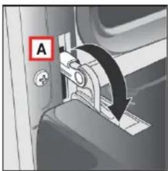 Mechanical assembly diagram showing a rotating component with a red label 'A' (no text or symbols on the diagram itself)