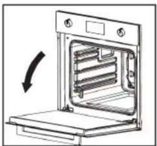 Diagram of an oven with a right-handled arrow indicating rotation (no text or symbols present)