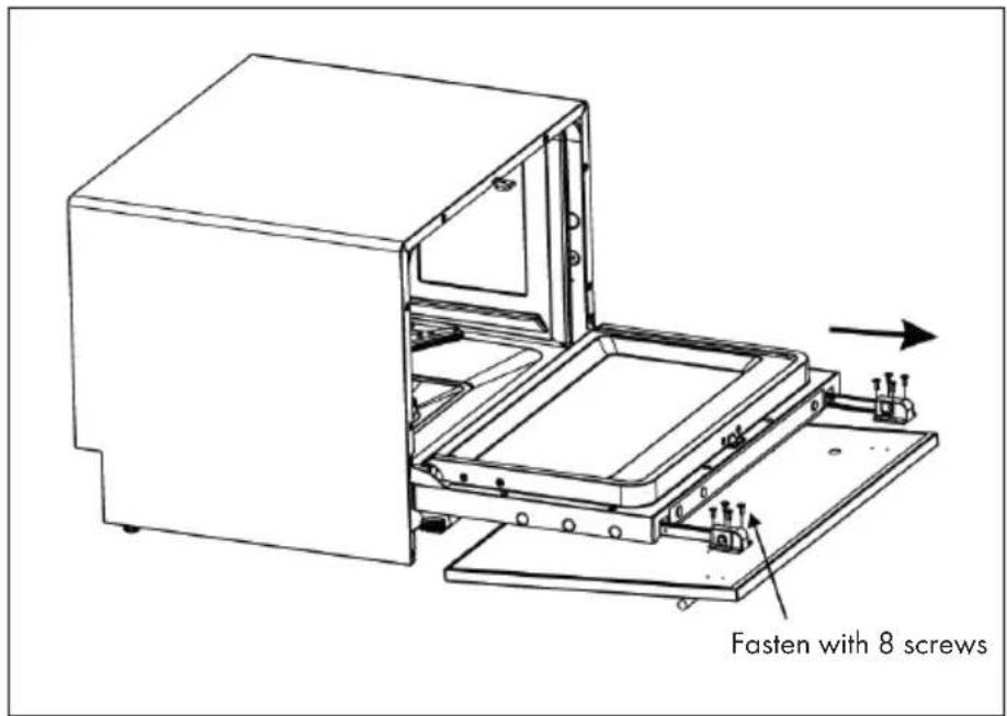 Fasten with 8 screws