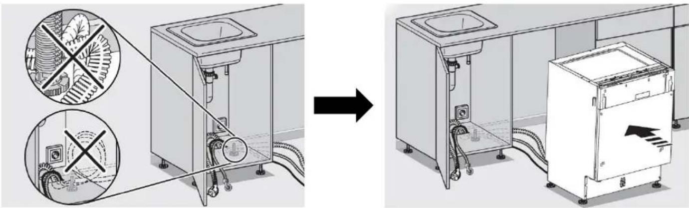 Diagram illustrating the process of removing a shower from a sink, showing before-and-after assembly with labeled components and inspection notes.