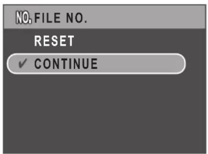 NO. FILE NO. RESET ✓ CONTINUE