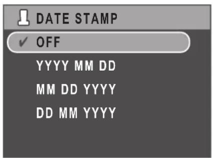 DATE STAMP ✓ OFF YYYY MM DD MM DD YYYY DD MM YYYY