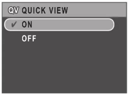 QV QUICK VIEW ✓ ON OFF
