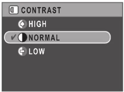 CONTRAST HIGH NORMAL LOW