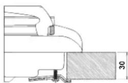 Technical drawing of a mechanical assembly with dimension annotations (no text or symbols).